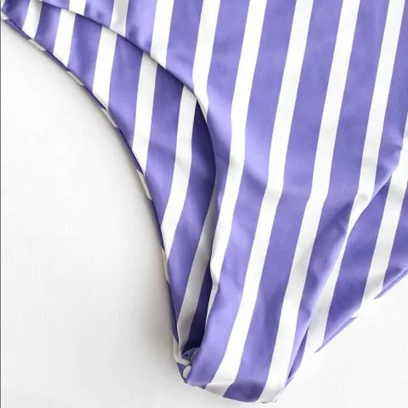 ZAFUL Striped Knotted Monokini Swimsuit - Picture 5 of 7